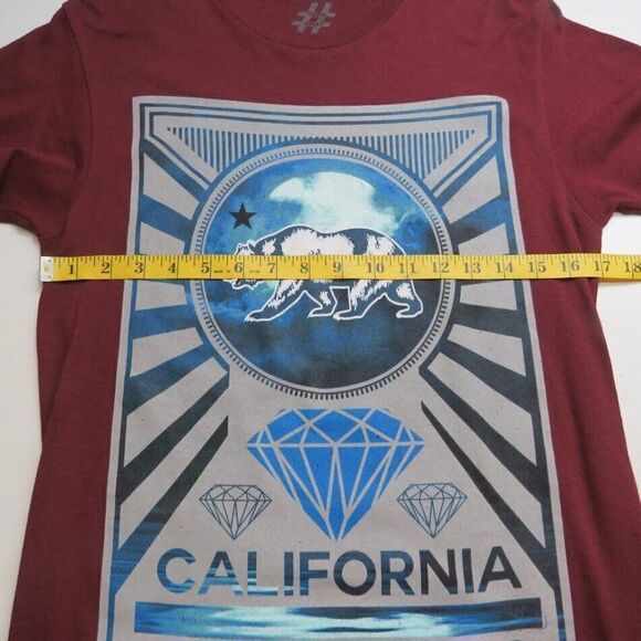 California Republic Men's Logo T-Shirt Size Small Red Short Sleeve - Picture 5 of 6